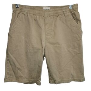 PACT Shorts Pull On Elastic Tan Khaki 9 Inch Size Large Men Women Unisex